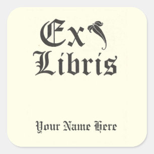 Classic Ex Libris Bookplate Square Sticker