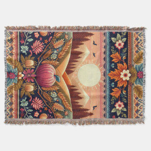 Classic Fair Isle Fall/Autumn Throw Blanket