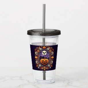 Classic Fair Isle Halloween/Pumpkin Acrylic Tumbler