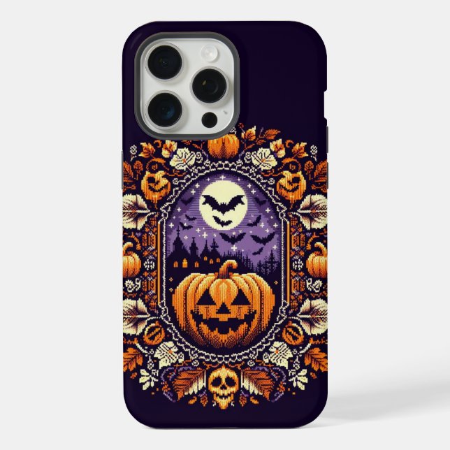 Classic Fair Isle Halloween/pumpkin iPhone Case (Back)