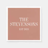 Classic Family Last Name Est Date Terracotta