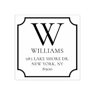 Classic Family Monogram Custom Rubber Stamp