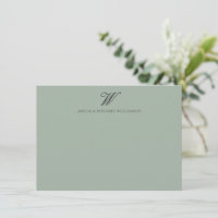 Classic Family Monogram Minimalist Wedding Sage