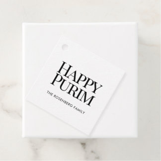 Classic Family Name Happy Purim Favour Tags