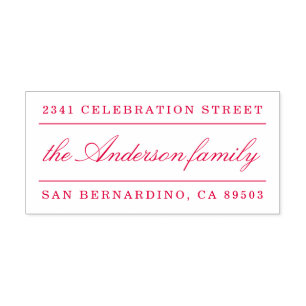 Classic Family Name Script Return Address Self-inking Stamp