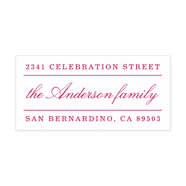 Classic Family Name Script Return Address Self-inking Stamp (Design)