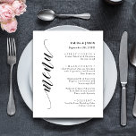 Classic Fancy Script Wedding Menu Card For Plate<br><div class="desc">Enhance the elegance of your wedding reception with classic fancy script wedding menu cards for plate settings, perfect for a variety of upscale events. These menu cards are ideal for formal black-tie weddings, sophisticated ballroom receptions, timeless traditional ceremonies, and luxurious destination weddings. Featuring classic script typography and an elegant design,...</div>