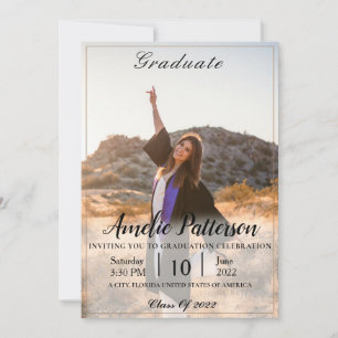 Classic Fancy with Photo Graduation Celebration Invitation