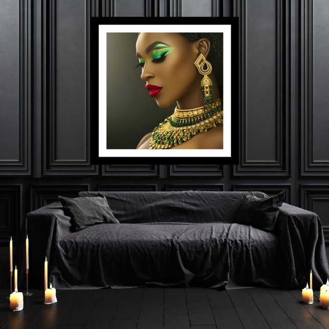 Classic Fashion African emerald green gold  jewel Poster (Creator Uploaded)