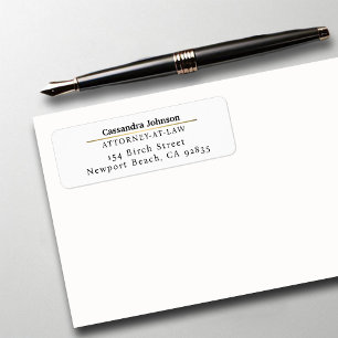 Classic Faux Gold Line Law Legal Lawyer Address