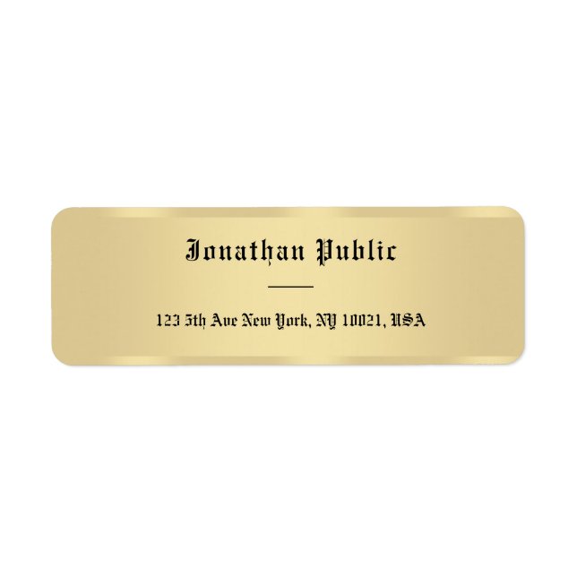 Classic Faux Gold Old Style Text Script Template (Front)