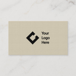 Classic Faux Linen Antique White with Logo Business Card