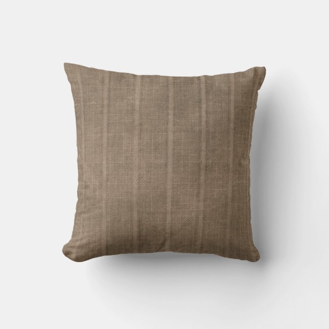 Classic Faux Linen Brown Cushion (Front)