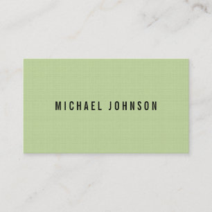 Classic Faux Linen Green Business Card