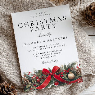 Classic Festive Corporate Christmas Party  Invitation