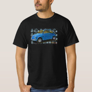 Classic Fiat 500 in blue T-Shirt