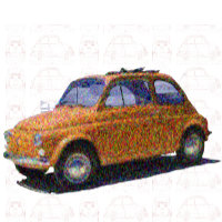 Classic Fiat 500 in blue