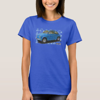 Classic Fiat 500 in blue T-Shirt