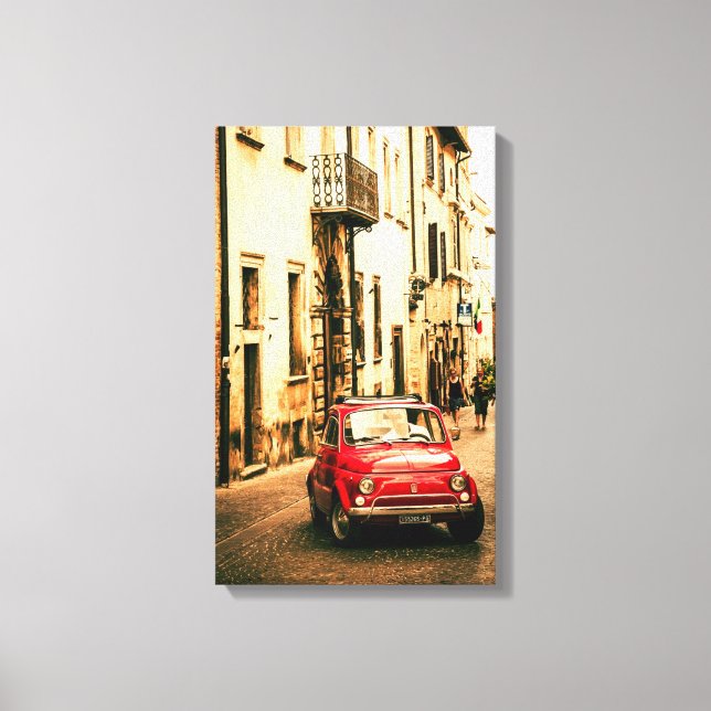 Classic Fiat 500 in Italy Canvas Print (Front)