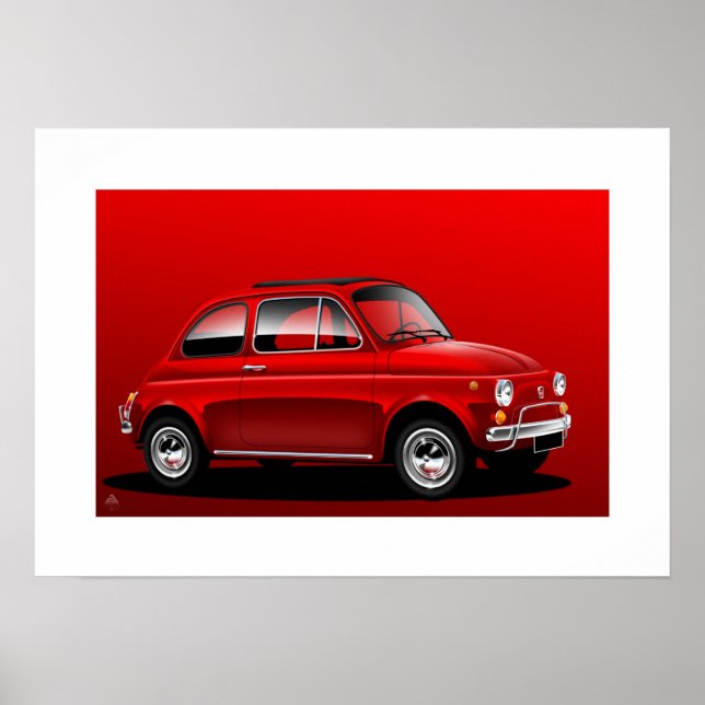 Classic Fiat 500 Poster (Front)