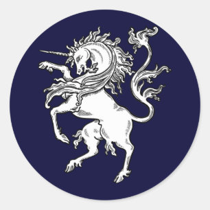 Classic Fierce Unicorn Classic Round Sticker