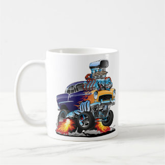 Classic Fifties Hot Rod Muscle Car Cartoon Coffee Mug
