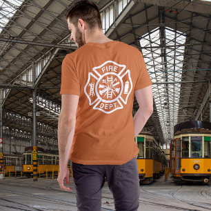 Classic Fire Department Maltese Cross Firefighter  T-Shirt