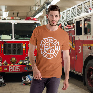 Classic Fire Department Maltese Cross Firefighter  T-Shirt