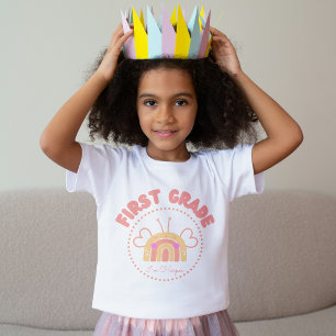 Classic First Grade Rainbow — Add Name T-Shirt