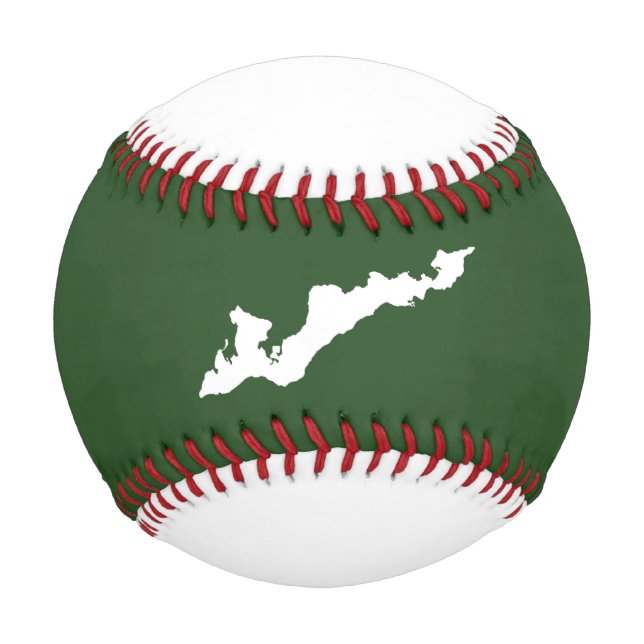 Classic Fishers Island Logo Baseball - White/Green (Front)