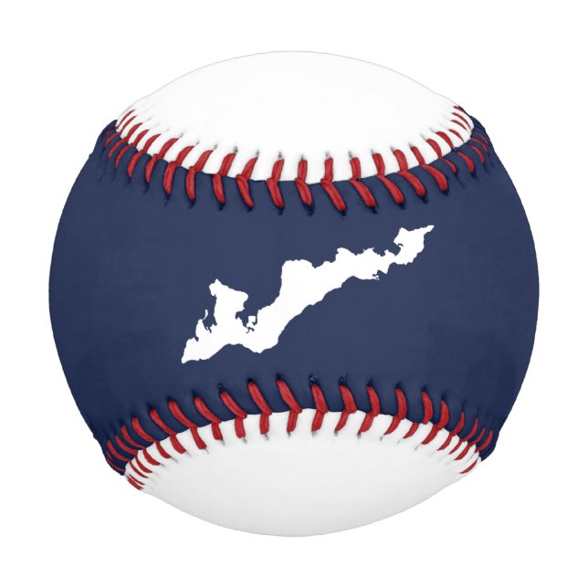 Classic Fishers Island Logo Baseball - White/Navy (Front)