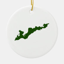 Classic Fishers Island Logo Ornament - Green