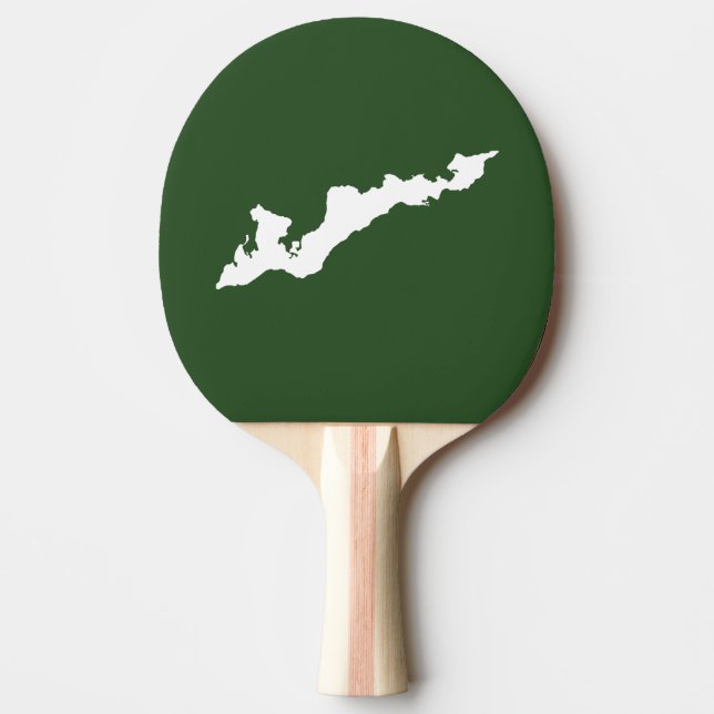 Classic Fishers Island Logo Paddle - White/Green (Front)