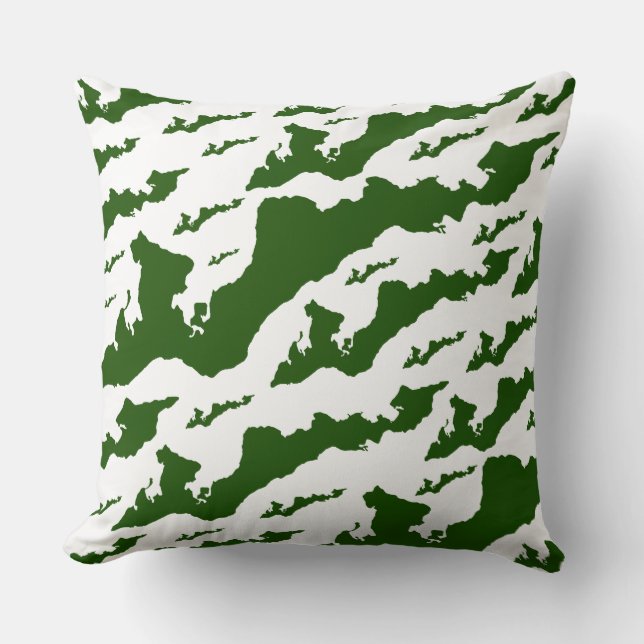Classic Fishers Island Logo Pillow - Green (Front)