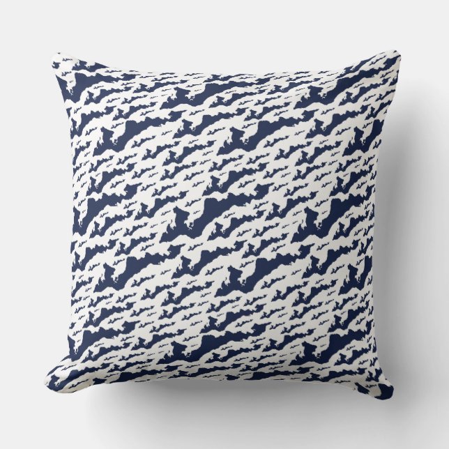 Classic Fishers Island Logo Pillow - Navy (Front)