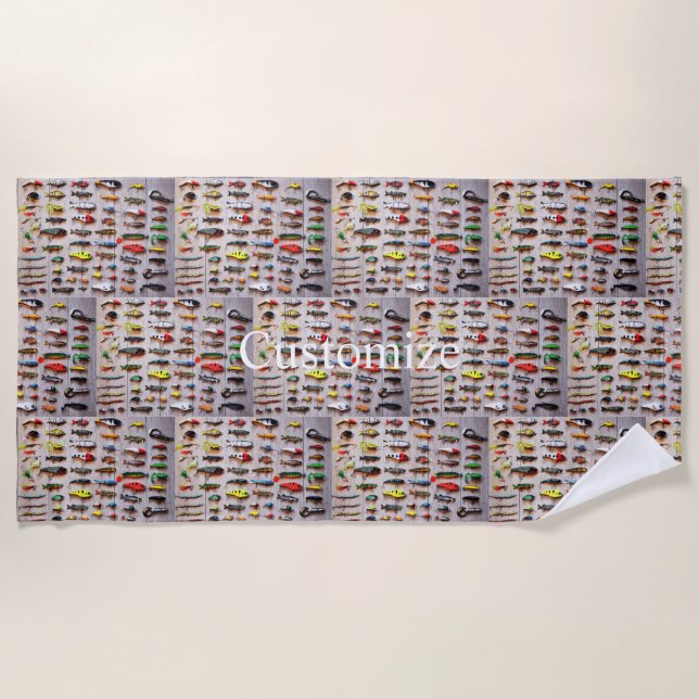 Classic Fishing Lures Thunder_Cove  Beach Towel (Front)