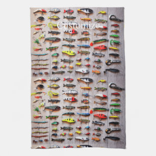 Classic Fishing Lures Thunder_Cove Tea Towel