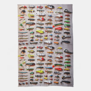 Classic Fishing Lures Thunder_Cove Tea Towel