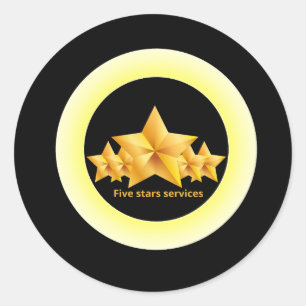 classic five star service  classic round sticker