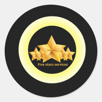 classic five star service round sticker