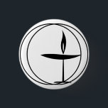 Classic "Flaming Chalice" 3 Cm Round Badge<br><div class="desc">Wear it with PRIDE! The Flaming Chalice of Unitarian-Universalist belief; Faith with Reason! Only 1 1/4" small, this little pin will look Fabulous on a lapel, collar, t-shirt, tote, purse, shoulder or front of a garment. Your declaration of calm, firm reason and reasonable thought. Light, clean design, inexpensive and easy-on,...</div>