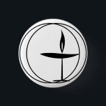 Classic "Flaming Chalice" 3 Cm Round Badge<br><div class="desc">Wear it with PRIDE! The Flaming Chalice of Unitarian-Universalist belief; Faith with Reason! Only 1 1/4" small, this little pin will look Fabulous on a lapel, collar, t-shirt, tote, purse, shoulder or front of a garment. Your declaration of calm, firm reason and reasonable thought. Light, clean design, inexpensive and easy-on,...</div>