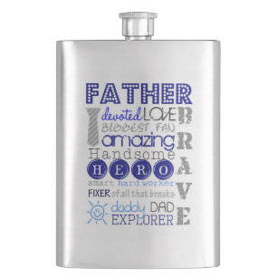 Classic Flask/Dad Typography Hip Flask