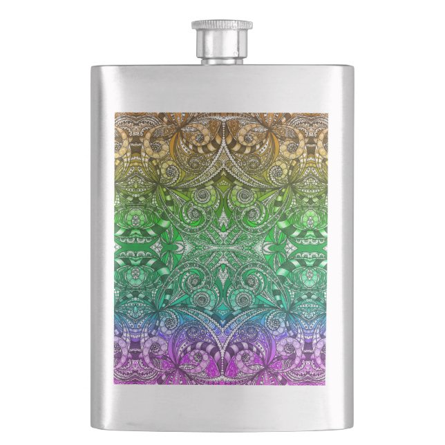 Classic Flask Drawing Floral (Front)