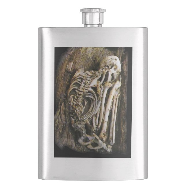 Classic Flask with Human Skeleton Design (Front)