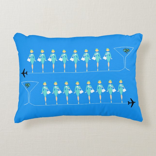 Classic Flight Attendant Accent Pillow (Front)