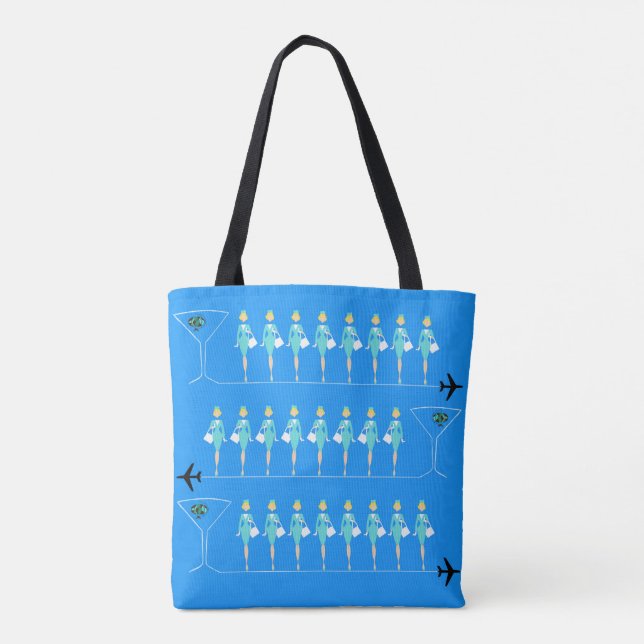 Classic Flight Attendant All-Over Print Tote Bag (Back)
