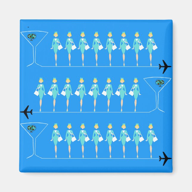 Classic Flight Attendant Magnet (Front)