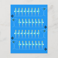 Classic Flight Attendant Postcard