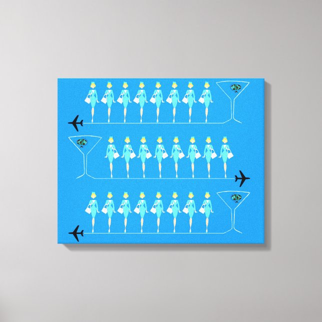 Classic Flight Attendant Stretched Canvas Print (Front)
